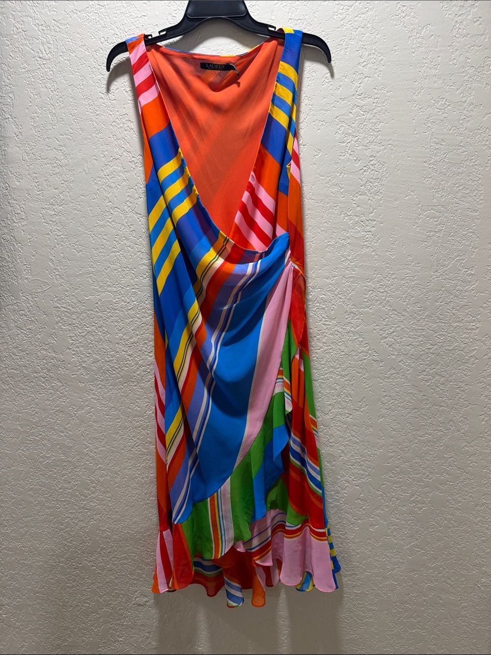 Ralph Lauren Vibrant One-Shoulder Striped Maxi Dress